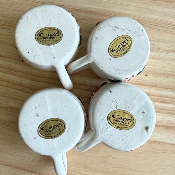 Vintage Capri of Phila Christmas Mini Candle Holder Mugs Holiday Designs 1950's - Picture 7 of 9